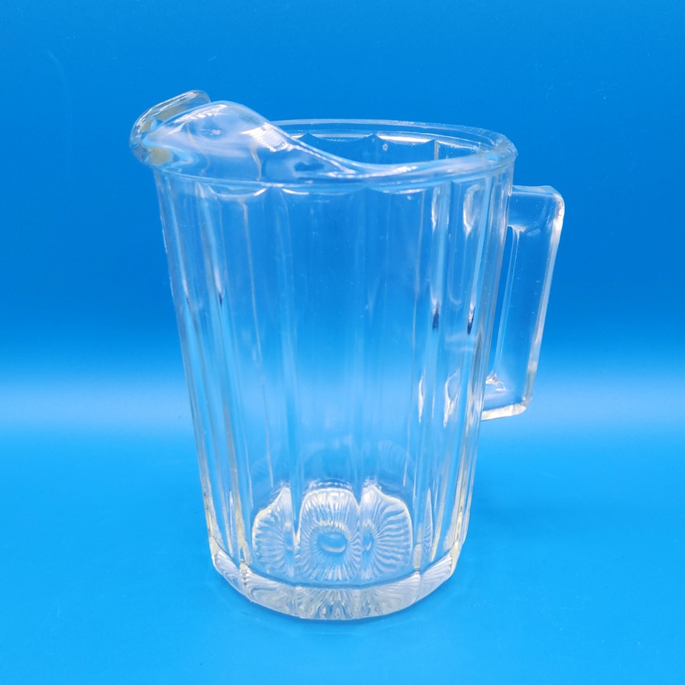 Vintage Depression Style Cut Crystal 28 oz(?) Pitcher with Starburst Base